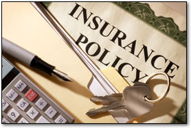 auto insurance policy papers and calculator