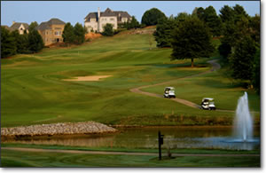 Golf carts on Country club golf course